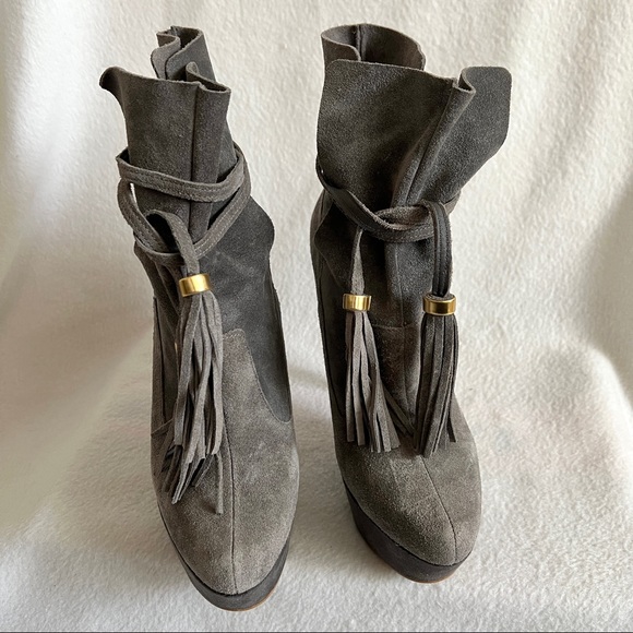 Colin Stuart for Victoria’s Secret Suede Platform Stiletto Booties - Picture 8 of 15